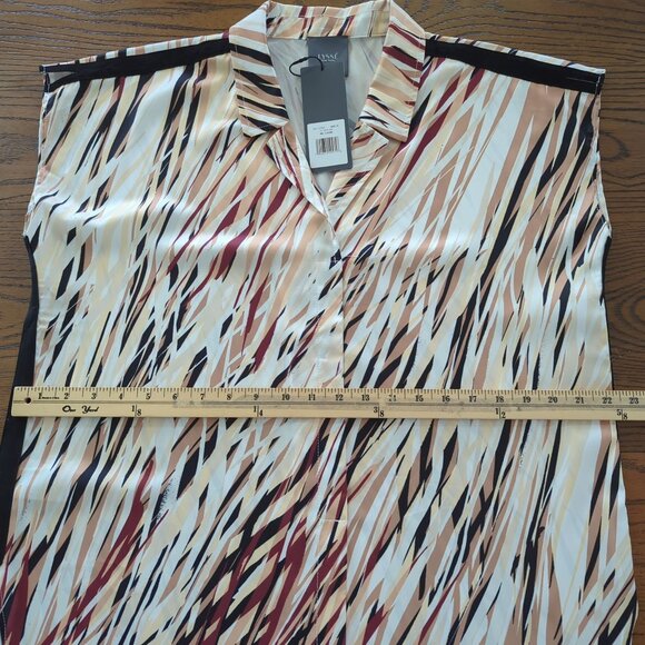 Lysse New‎ York Womens Tunic XL Abstract Print wht grss beige tan Lightweight - Picture 11 of 16